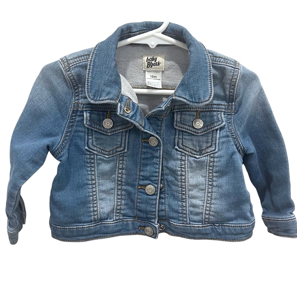 OshKosh B'gosh Baby Size 18 Months Classic Blue Jean Jacket Front Pockets Button